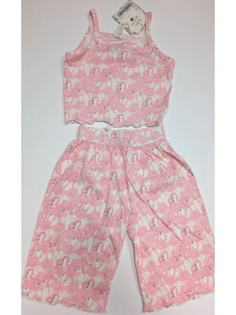 Kate Quinn Organic Cotton Flamingos Tank Top Jade Set 18-24 Pink Flamingo